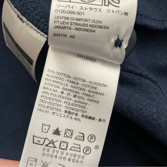 Levi’s Cardigan Button Lightweight Jacket Blue Black Men’s Size Medium - Picture 8 of 10